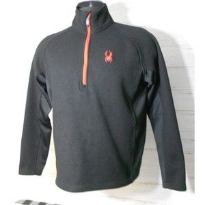 EXCELLENT! SPYDER MEDIUM Men Outbound 1/2 Zip Jacket Black Core Sweater Ski